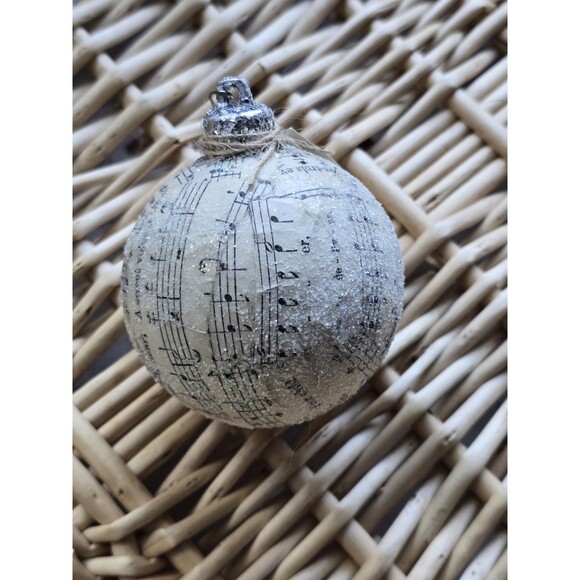 Music Sheet Covered Christmas Ornament - Picture 2 of 3